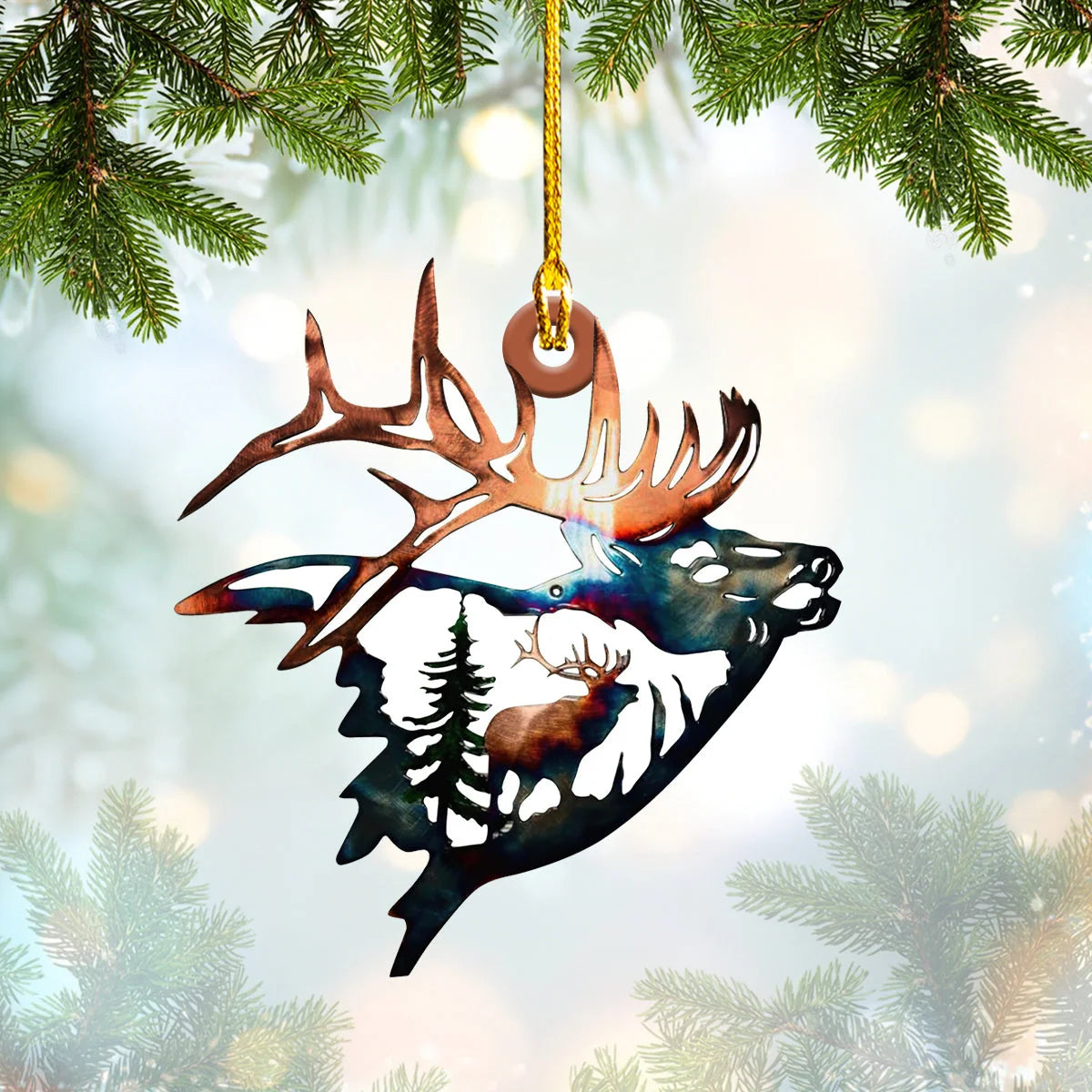 Shaped Ornament -Deer Hunting 389 - HN95 ORN0041