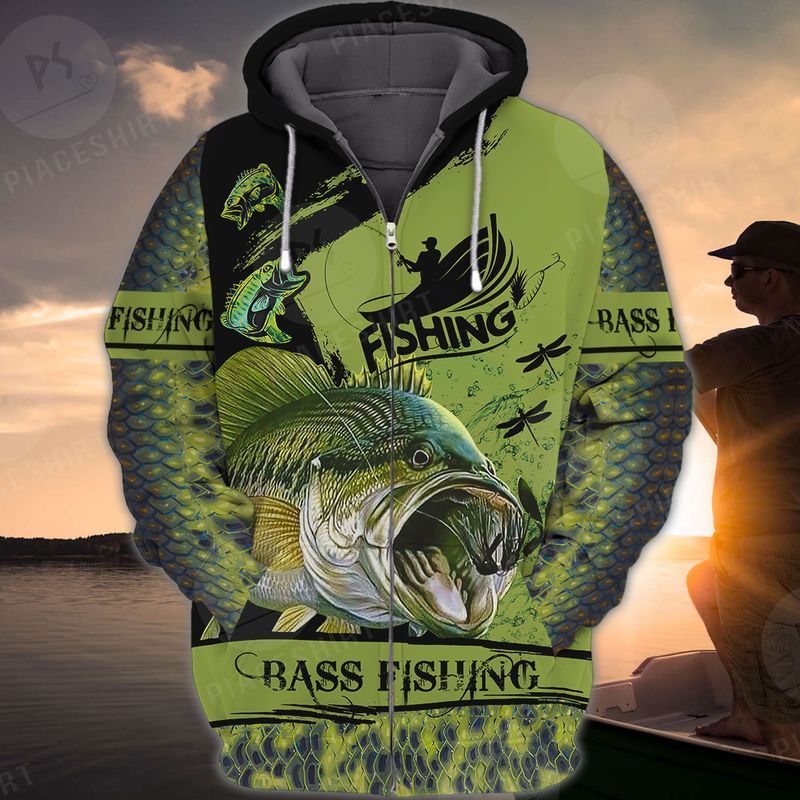 Bass Fishing 3D Full Print Shirts, Unique Design for Anglers, Perfect Gift for Bass Fishing Enthusiasts! FISH0007