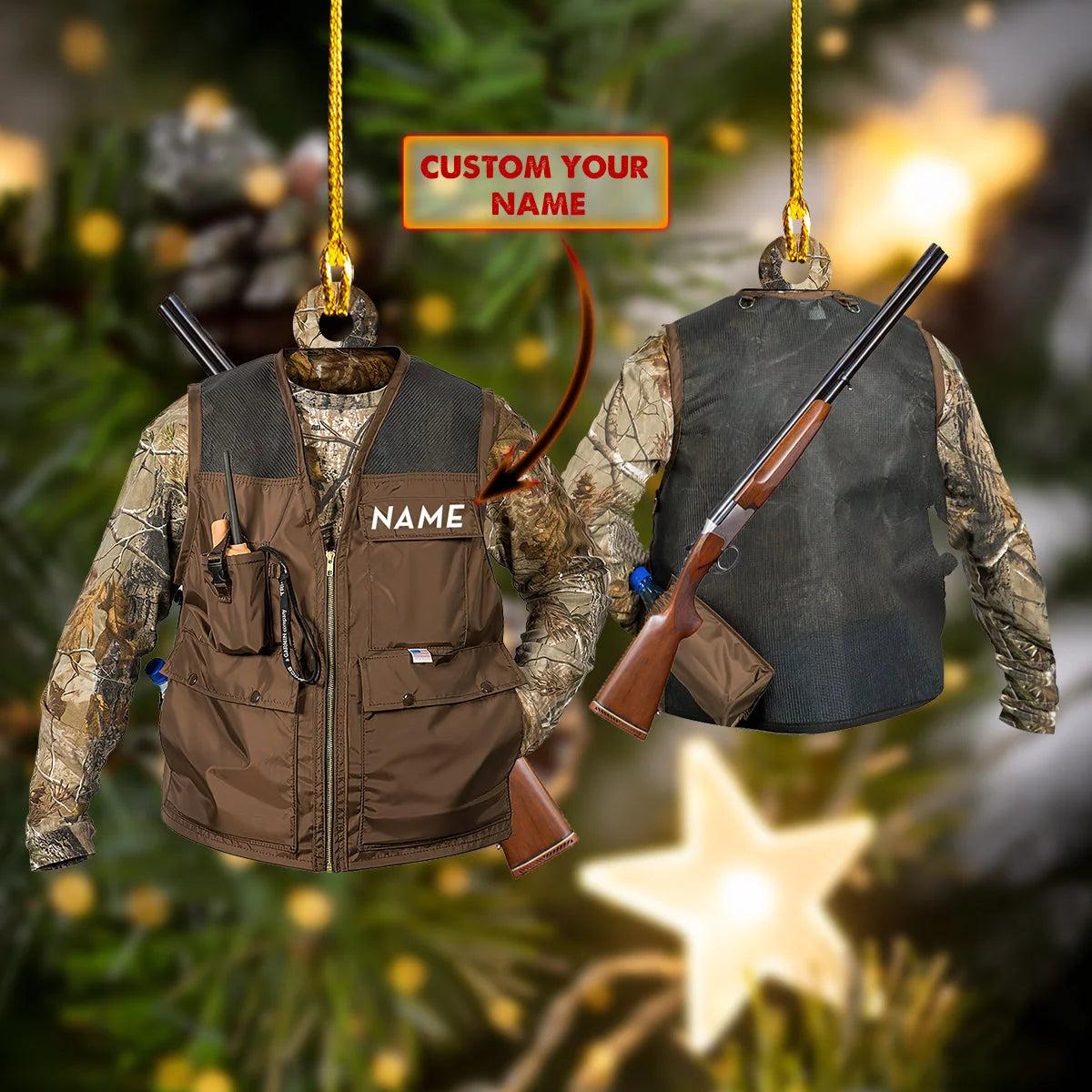 Hunting Ornament - Custom Ornament - Hunting Vest Ornament - Hdmt ORN0040