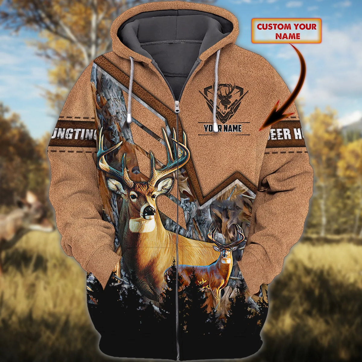 Hunting - Personalized Name 3D Zipper hoodie - Urt96 158 HNT0059