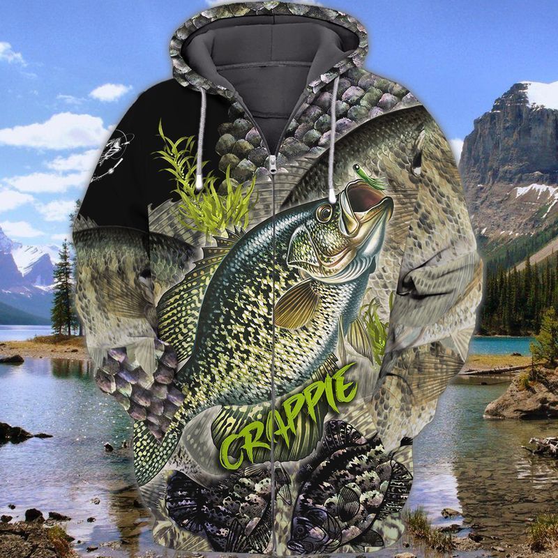 Crappie Fishing 3D Full Print Shirts, Unique Design for Anglers, Perfect Gift for Crappie Fishing Enthusiasts! FISH0004