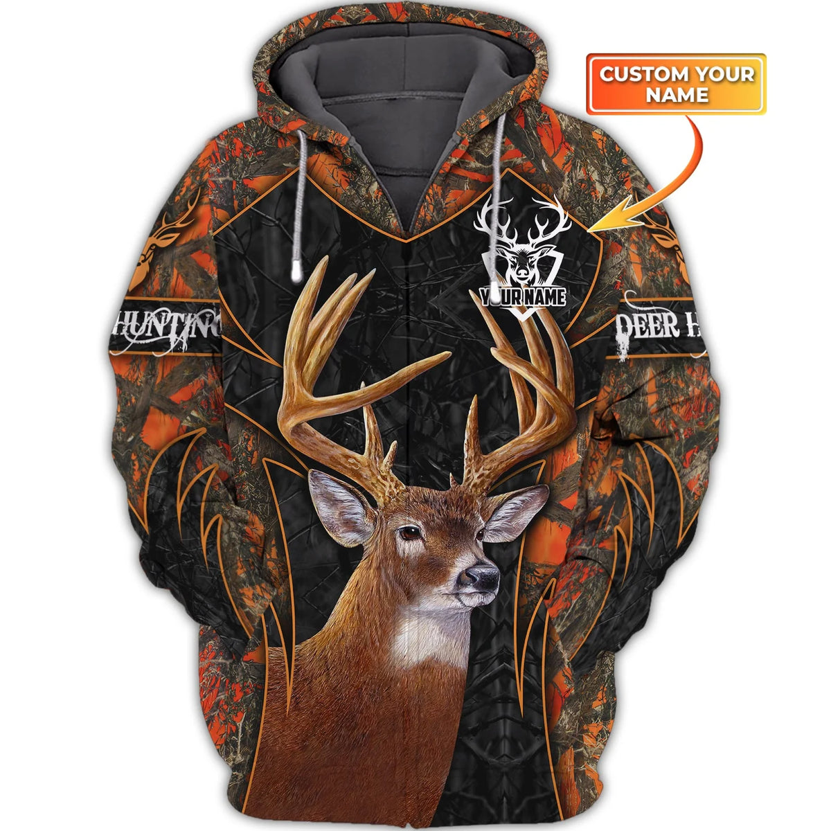 Hunting - Personalized Name 3D Zipper hoodie - TT99-828 HNT0072