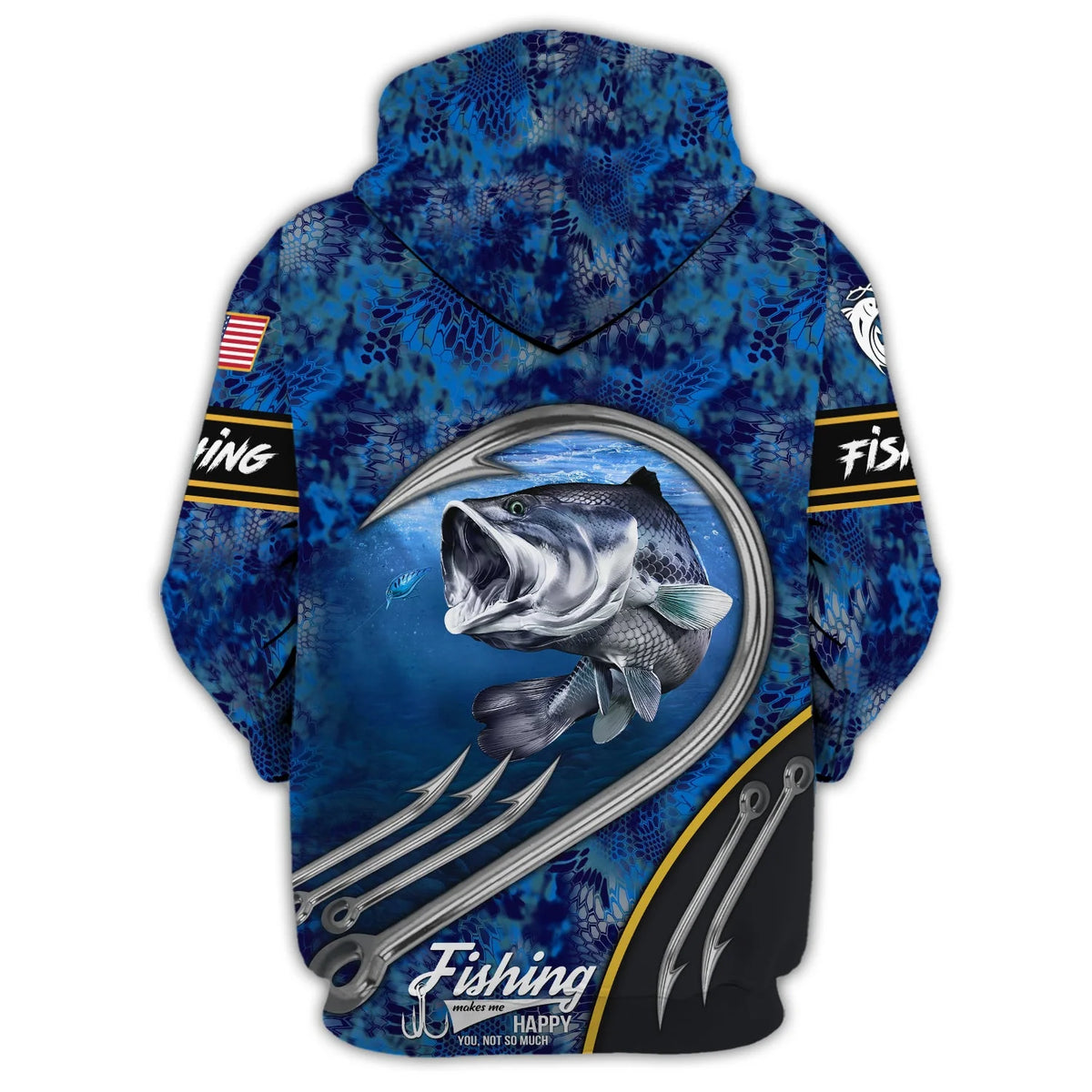Bass Fishing 14 - Personalized Name 3D Zipper Hoodie FISH0090