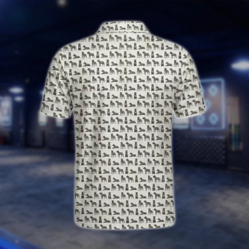 Pit Bull White Golf Polo Shirt For Men, Pit Bull Golf Shirt GOF0055