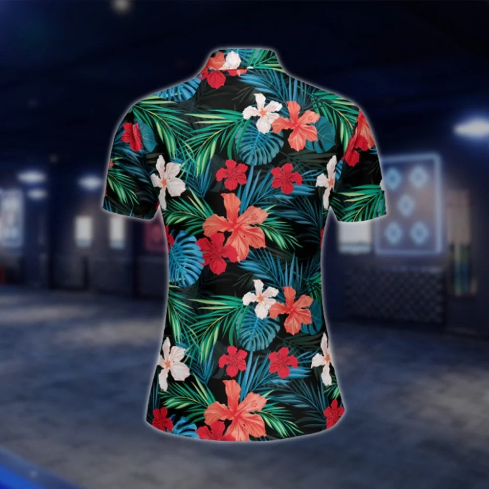 Tropical Golf Polo Shirts For Women, Tropical Golf Shirts Womens GOF0270
