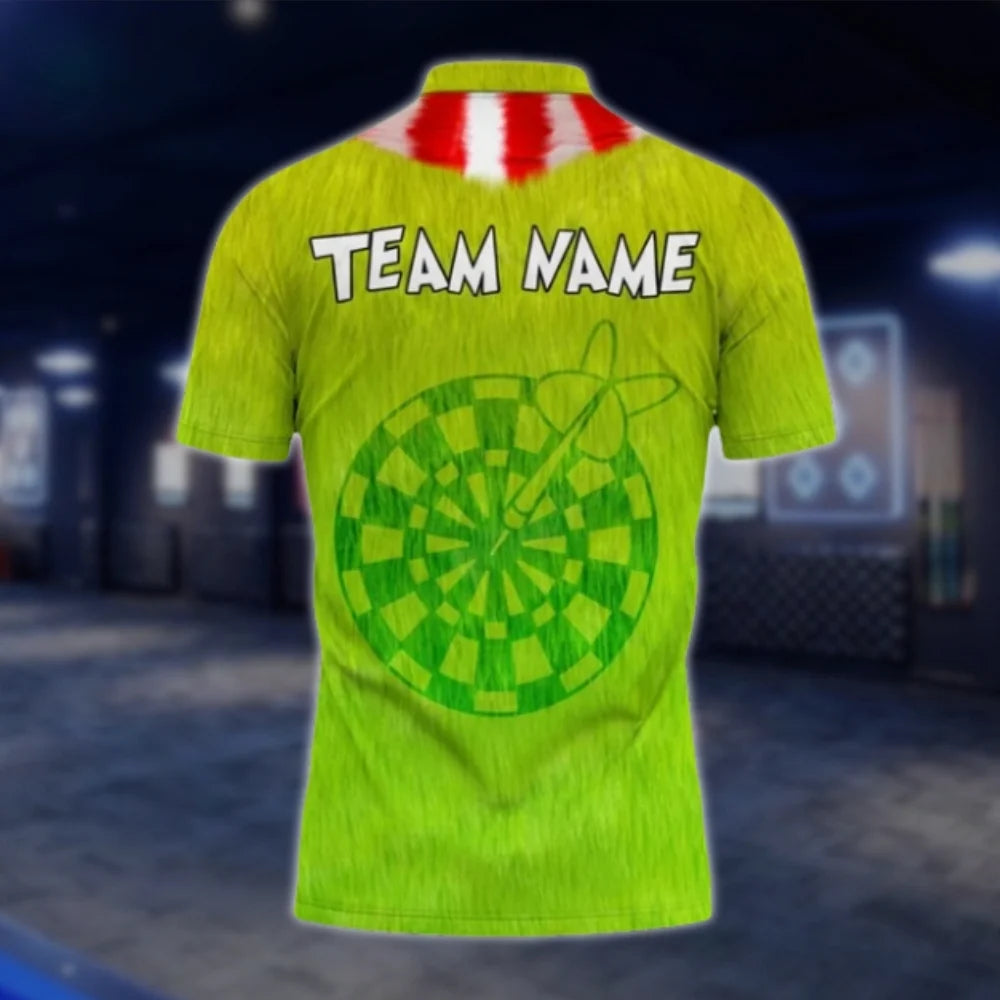 Custom Christmas Dart Mens Polo Shirt Green, Custom Christmas Dart Team Shirts DAT0296