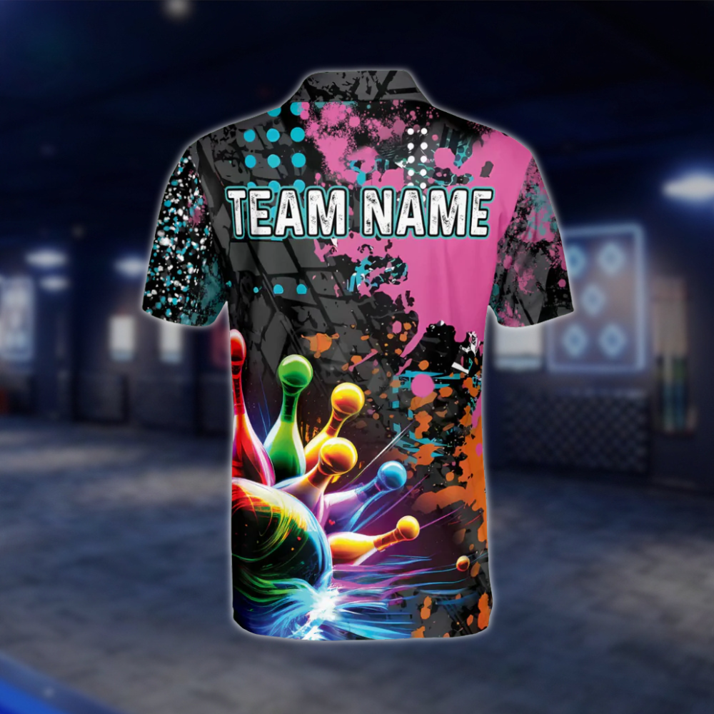 Custom Team Colorful Bowling Polo Shirt For Mens, Custom Bowling Team Shirts BZ0033 BOW0341