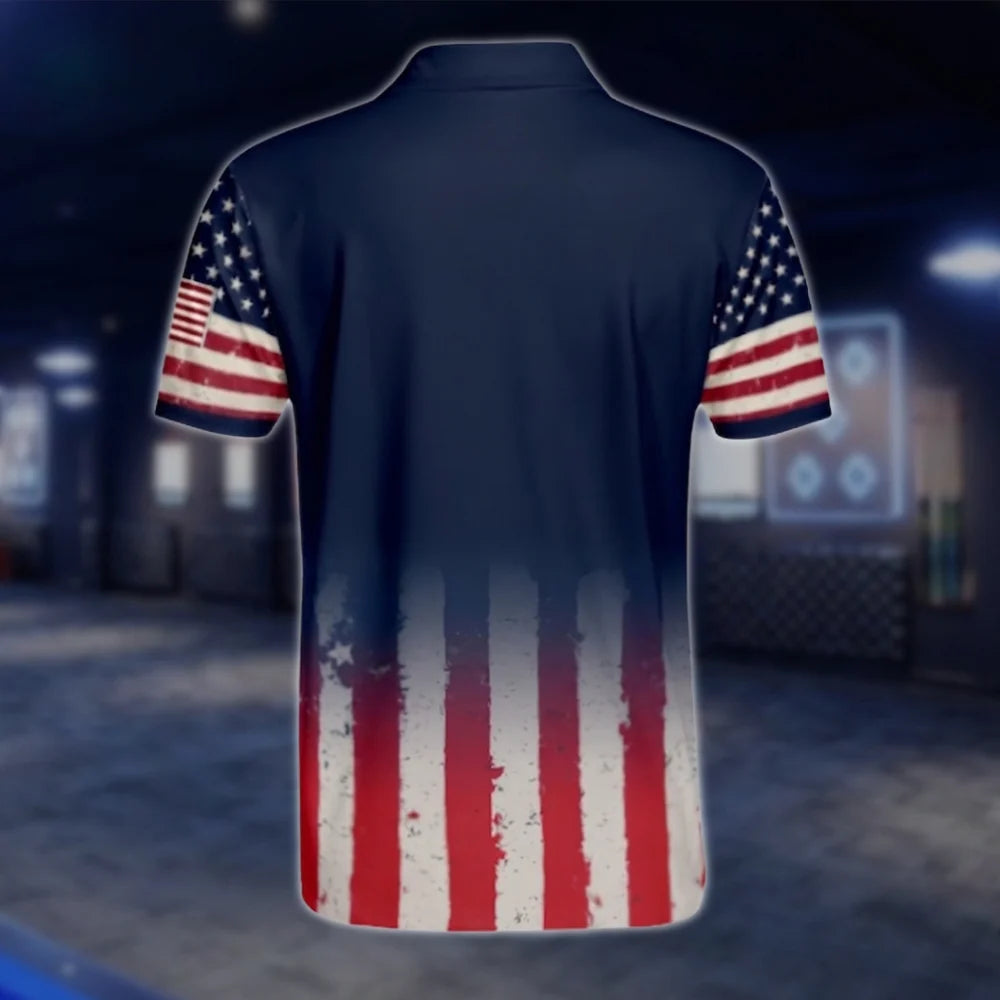 Stand For The Flag Kneel For The Cross Mens American Flag Golf Polo Shirts, Patriotic Christian Golf Shirts GOF0224
