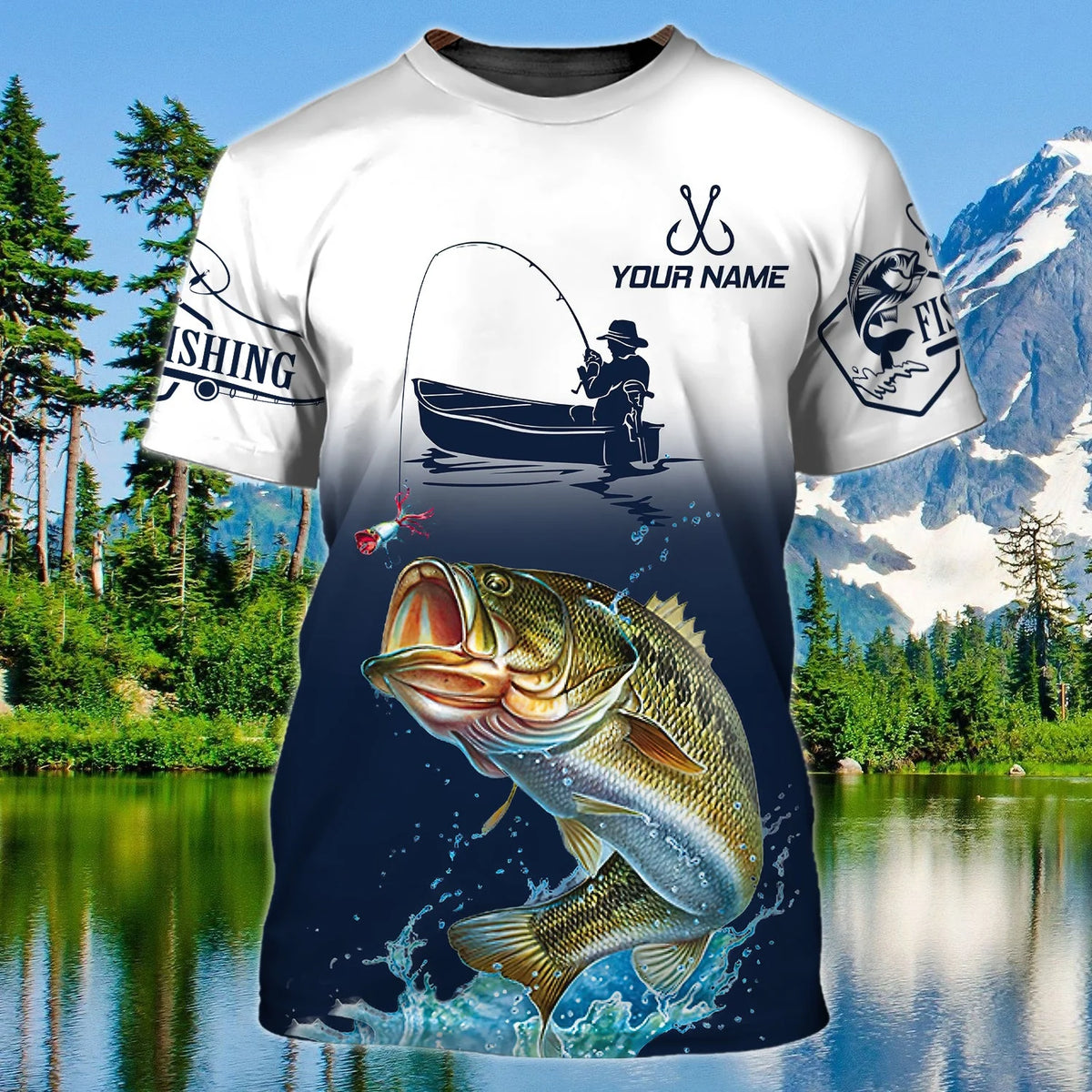Bass Fishing - Custom Name Tshirt - 248 FISH0290