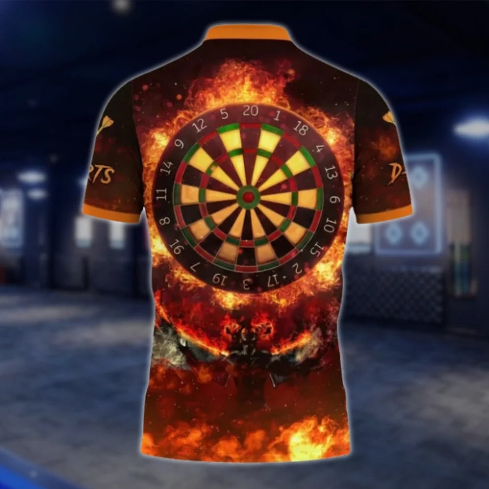 Custom Fire Dart Mens Polo Shirt, Custom Flame Darts Team Shirts DAT0295