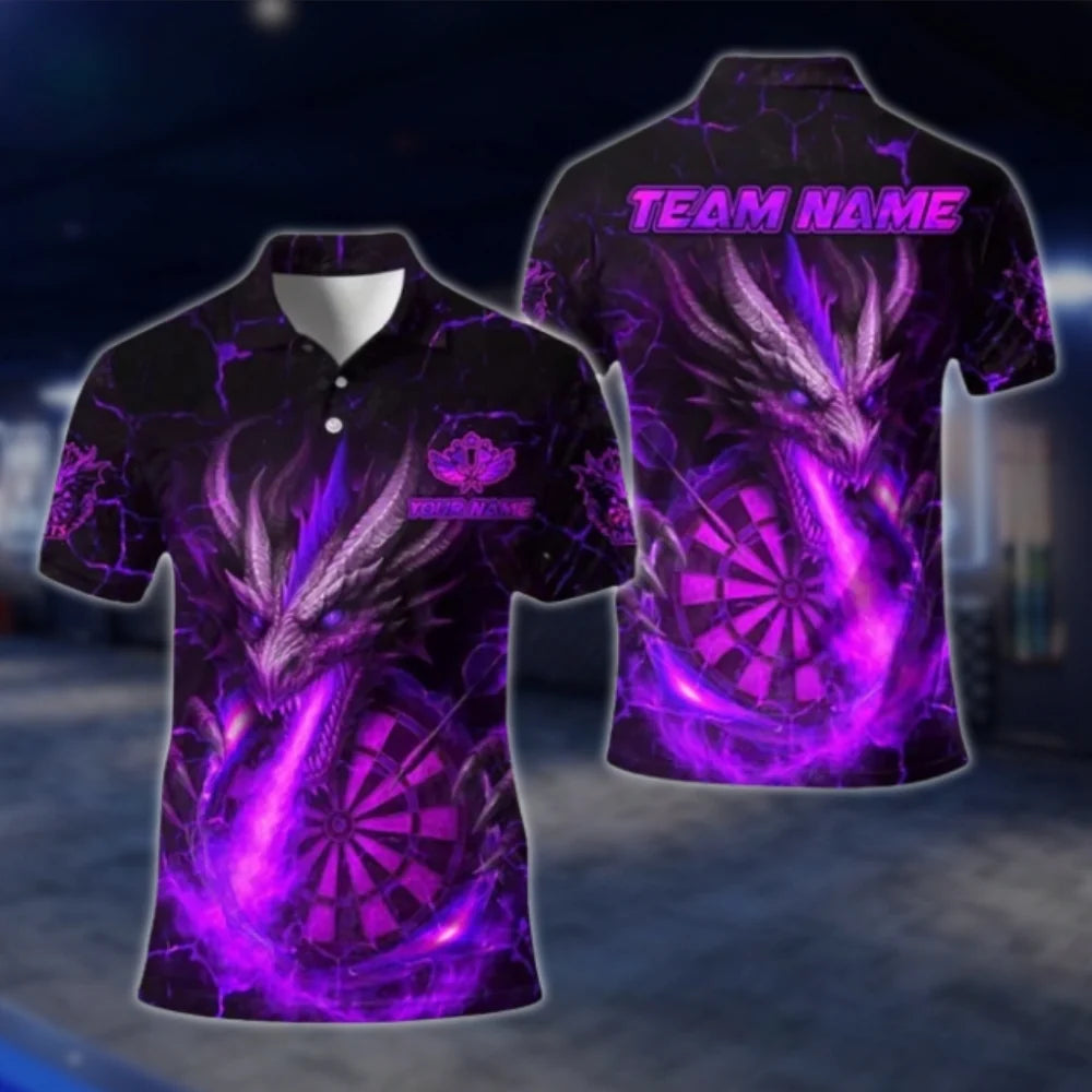 Custom Dragon Fire Dart Polo Shirt For Men, Custom Dragon Dart Team Shirts DAT0316