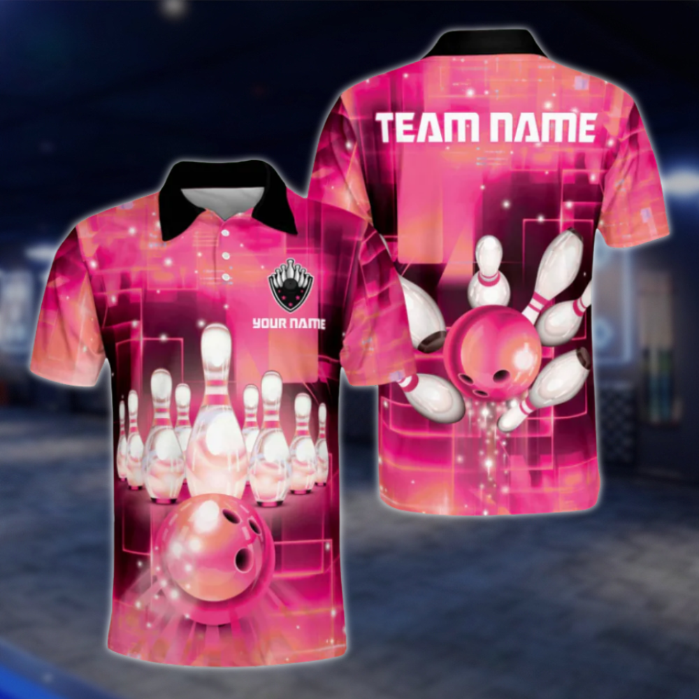 Custom Team Blue Bowling Polo Shirts Men, Custom Bowling Shirts BZ0075 BOW0426