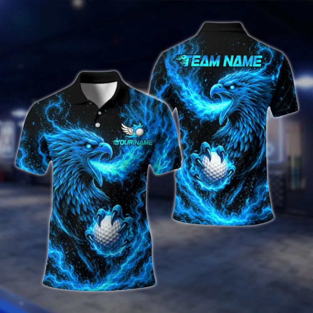 Personalized Phoenix Flame Golf Polo Shirt Mens, Custom Phoenix Golf Team Shirt GOF0072