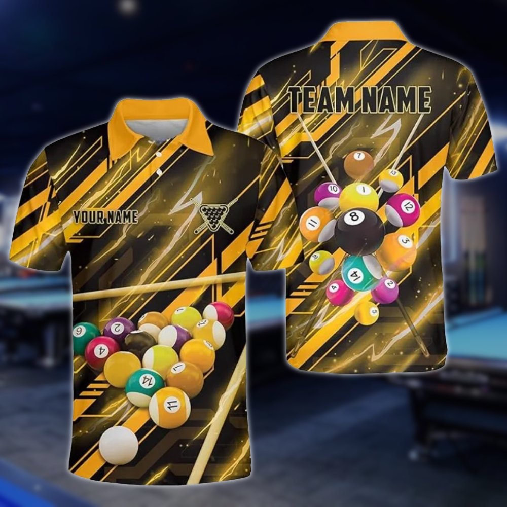 Custom Team Red Billiard Polo Shirts For Mens, Custom Billiard Shirts BLD0182