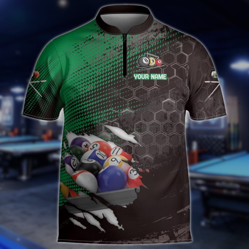 Custom Team Grunge Navy Black Billiard Jersey For Mens, Custom Pool Billiard Shirts BLD0235