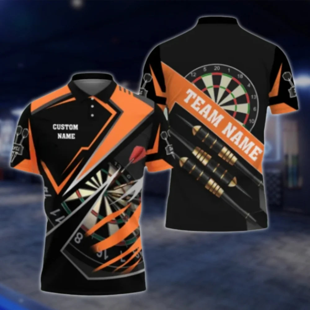 Custom Team Black Dart Polo Shirt, Custom Dart Player Shirts DAT0323