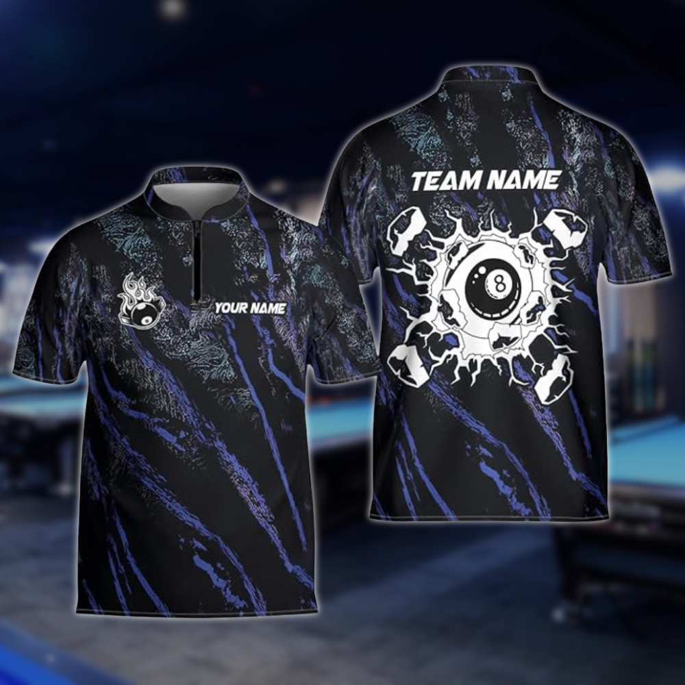 Custom 8 Ball Jersey For Men, Custom Break 8 Ball Billiard Team Shirts BLD0227