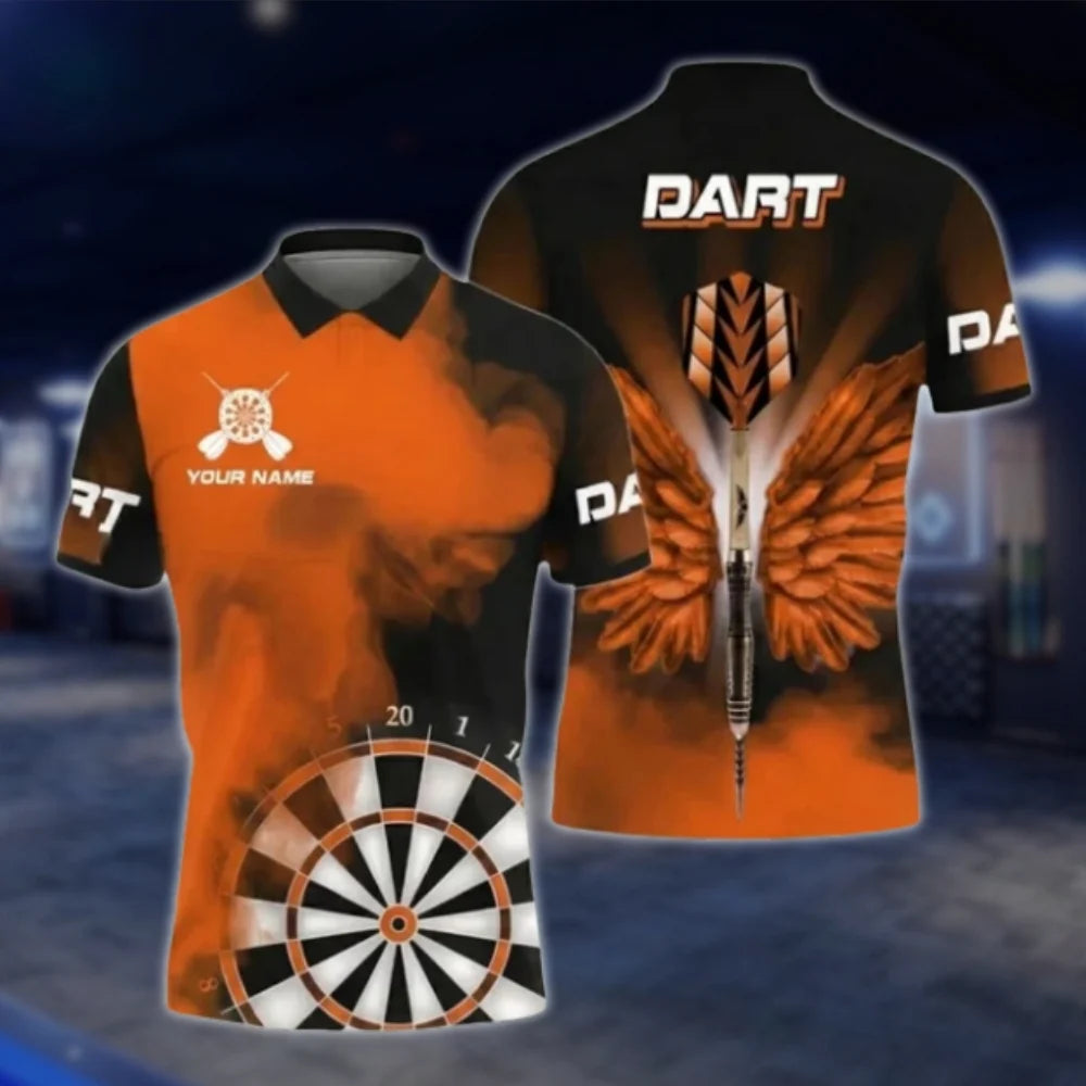 Custom Mens Red Swing Smoke Dart Polo Shirt, Custom Dart Player Shirts DAT0391