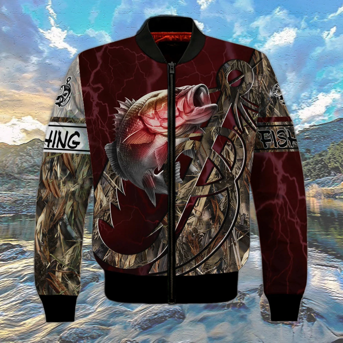 Bass Fishing Red 3D Full Print Shirts, Unique Design for Anglers, Perfect Gift for Bass Fishing Enthusiasts! FISH0026