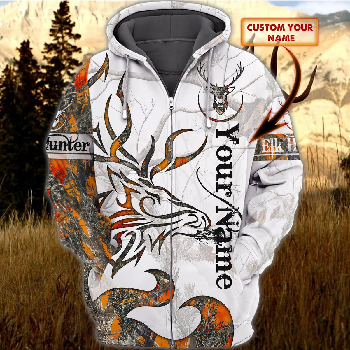Hunting - Personalized Name 3D Zipper hoodie 108 - Mitru HNT0035