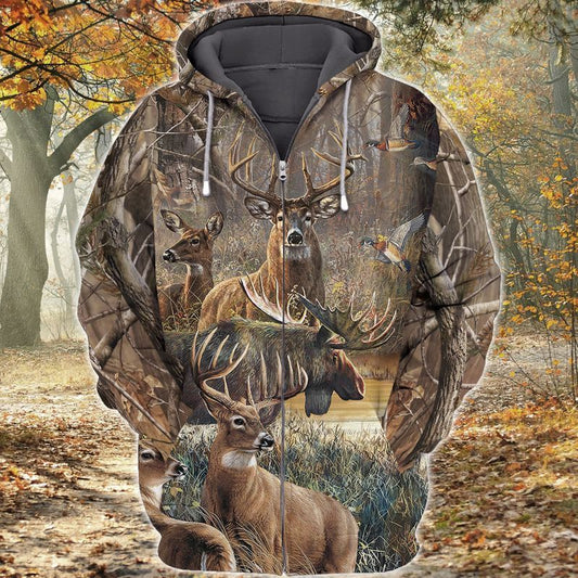3D Zipper Hoodie - Hunting 10 HNT0051