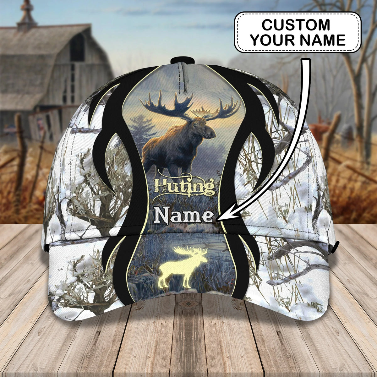 Moose hunting - Personalized Name Cap - Loop - Lnp-cap-1 HNT0197