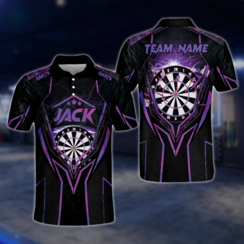 Custom Team Purple Dart Polo Shirt For Men, Custom Dart Shirts DAT0274