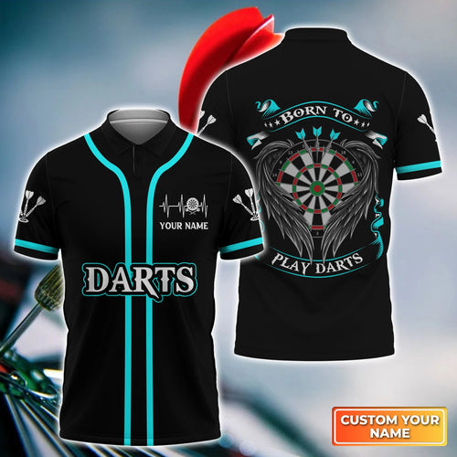 Born To Play Darts Personalized Name 3D Polo Shirt For Darts Player Tad ORN0289