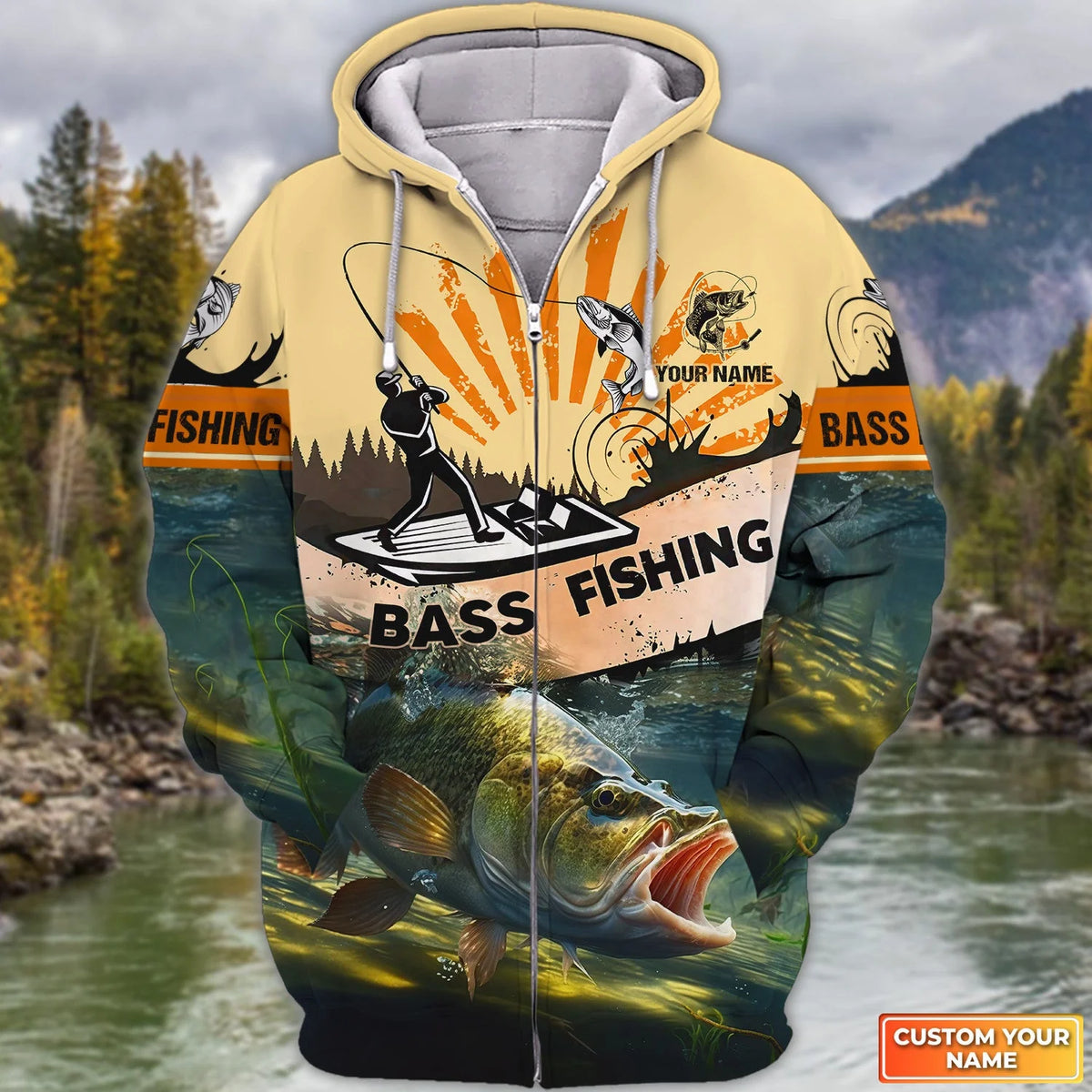 Bass Fishing Personalized Name 3D Full Print Shirts 08 FISH0064