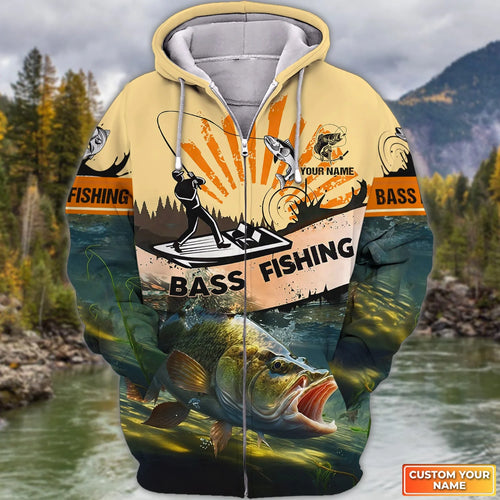 Bass Fishing Personalized Name 3D Full Print Shirts 08 FISH0064