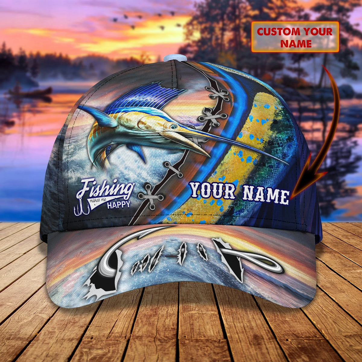Marlin Fishing - Personalized Name Cap 30 - Nvc97 FISH0268