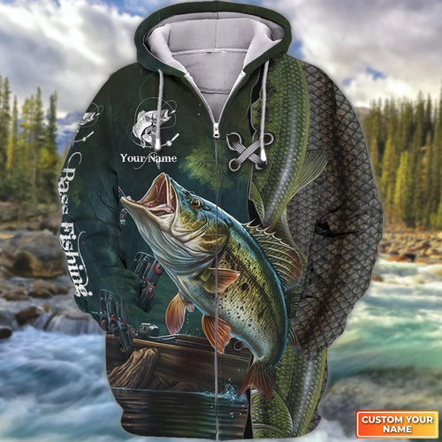 Bass Fishing Personalized Name 3D Full Print Shirts 09 FISH0063