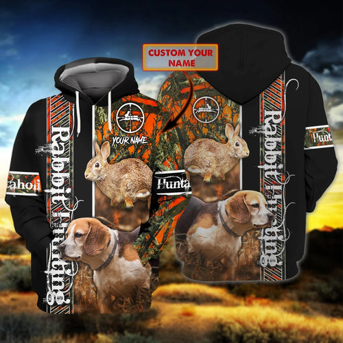 Rabbit Hunting - Beagle - Personalized Name 3D Hoodie 29 - Nvc97 HNT0225