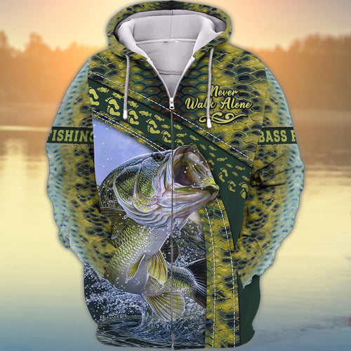 Bass Fishing Never Walk Alone 3D Full Print FISH0024