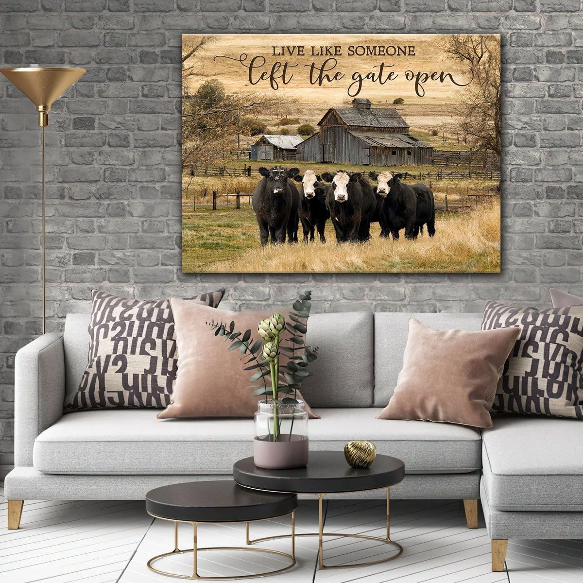 Cows Live Like Someone Left The Great Open Horizontal Canvas ORN0146