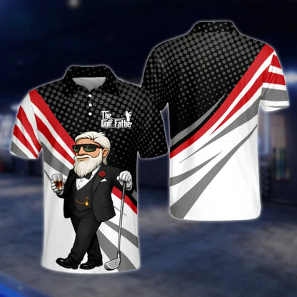 Men's The Golf Father Funny Man Golf Polo Shirts, Dad Golf Shirts GOF0207