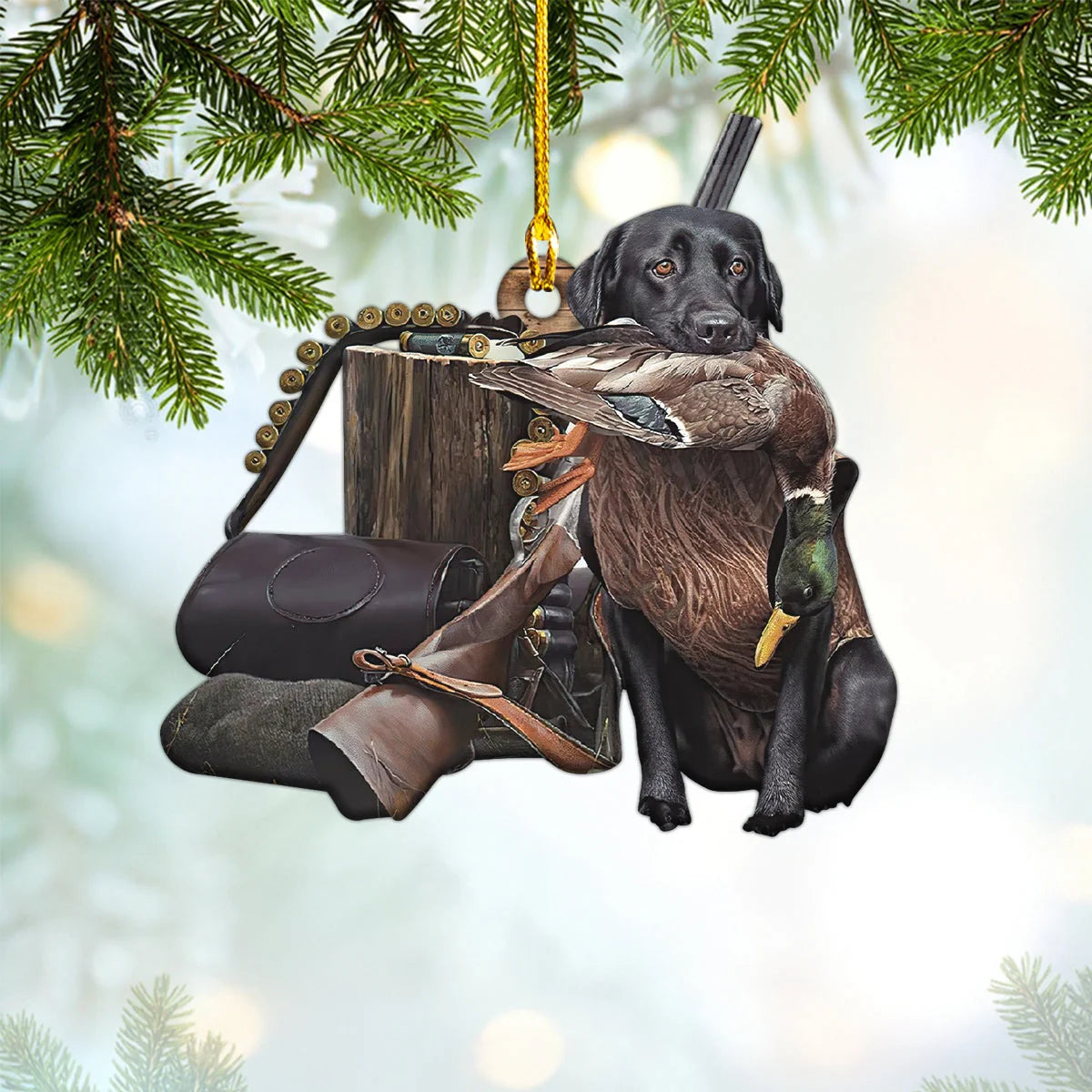 Dog Hunting Christmas Gift Shaped Ornament Tad ORN0050