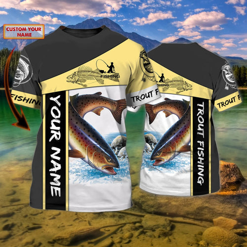 Trout Fishing  - Personalized Name 3D Tshirt - Pth98 FISH0171