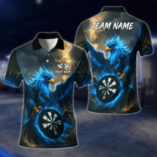 Phoenix Thunder Custom Dart Polo Shirt For Men, Custom Phoenix Dart Shirts For Team DAT0416