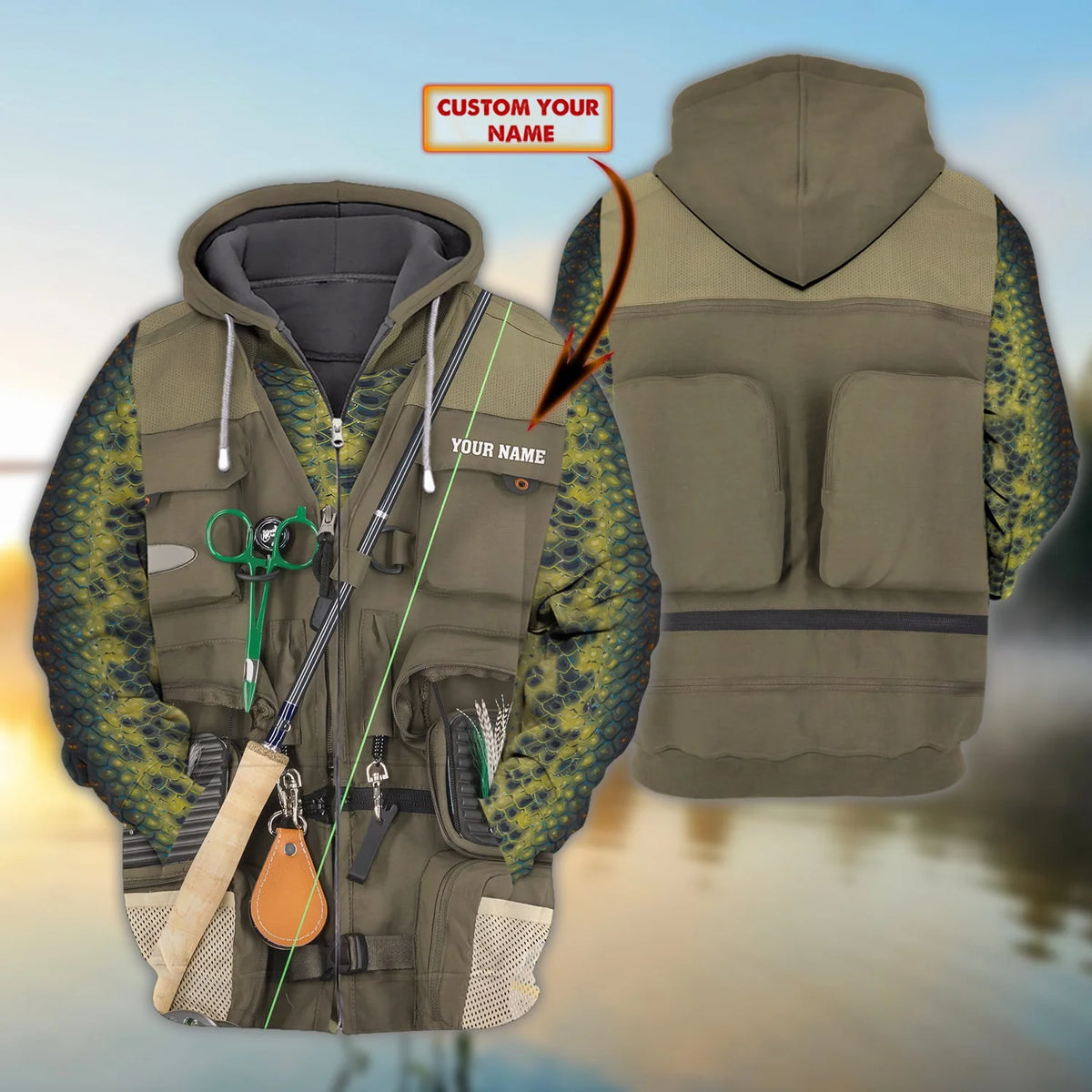 Custom 3D Bass Vest 3D Full Print Shirts, Unique Design for Anglers, Perfect Gift for Bass Fishing Enthusiasts! ORN0114