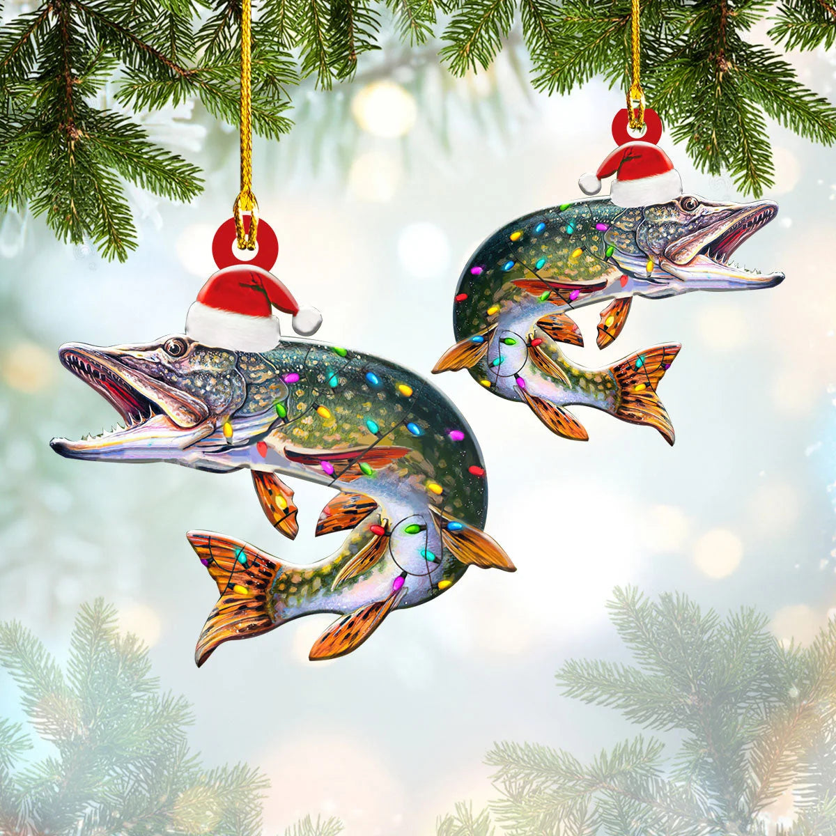 Northern Pike Fishing - Shaped Ornament - 528 ORN0017