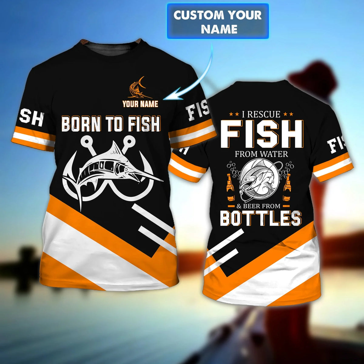 Born to Fish - Personalized Name 3D T Shirt 11 - HN95 ORN0232