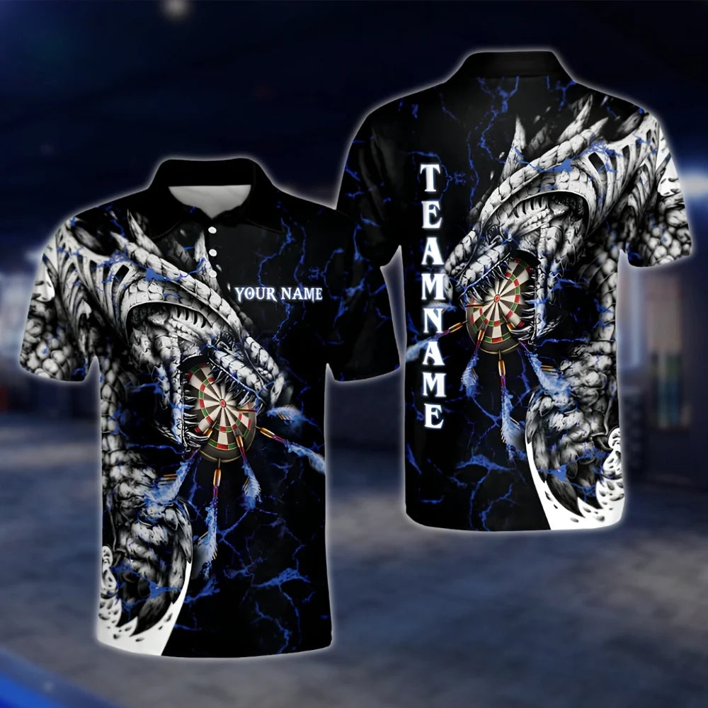 Dragon Magma Personalized Mens Dart Polo Shirt, Custom Dragon Team Dart Shirts DAT0262
