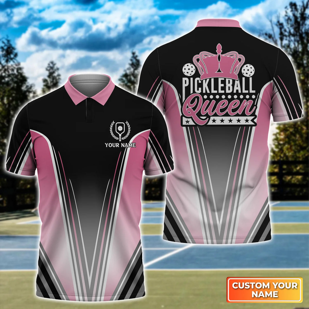 Pickleball Queen Personalized Name 3D Polo Shirt QB95 Gift For Pickleball Player PKL0022