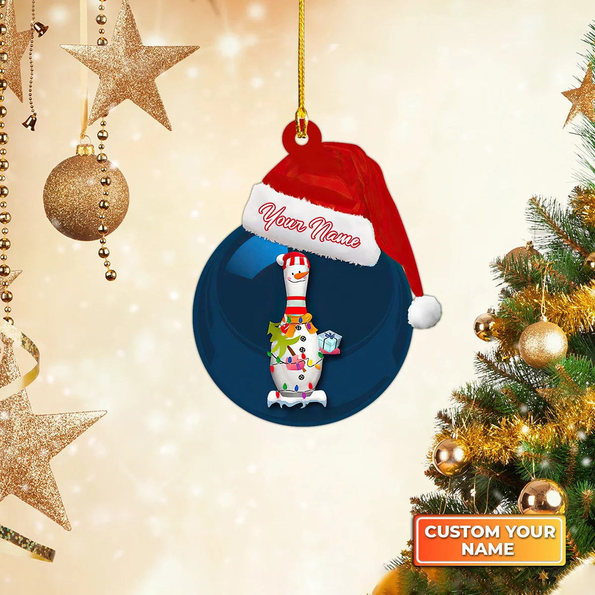 Bowling Christmas Ornament Bowling Keychain Tree Hanger Gift For Bowling Player ORN0096