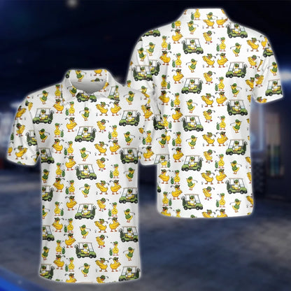 Mens Funny Duck Golf Polo Shirts, Duck Golf Shirts GOF0240