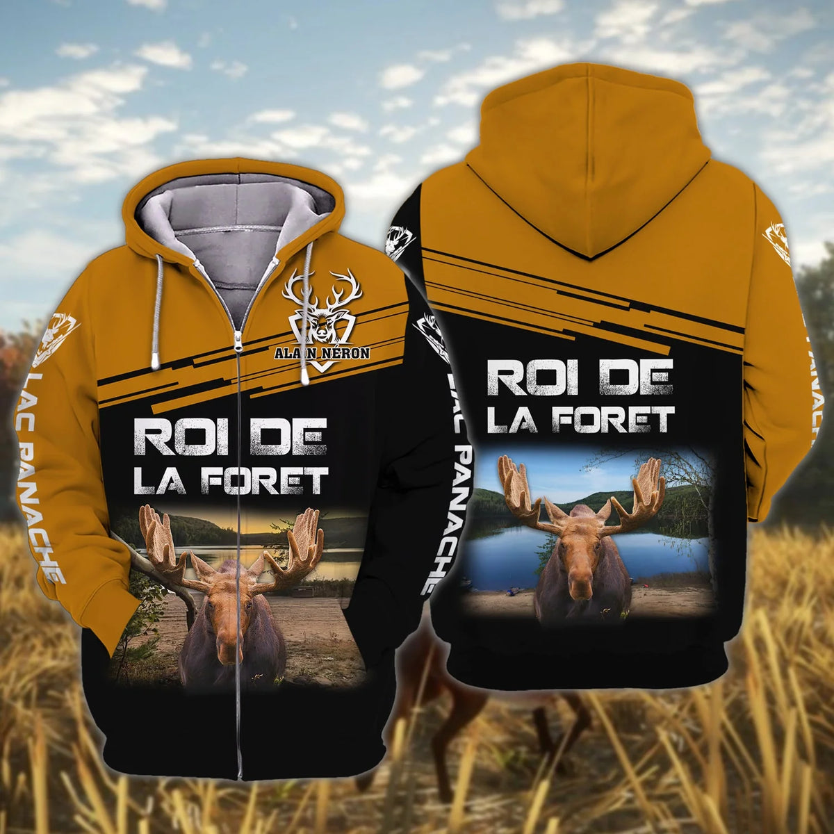 Moose Hunting - Roi De La Foret - 3D Zipper hoodie - TAD HNT0121