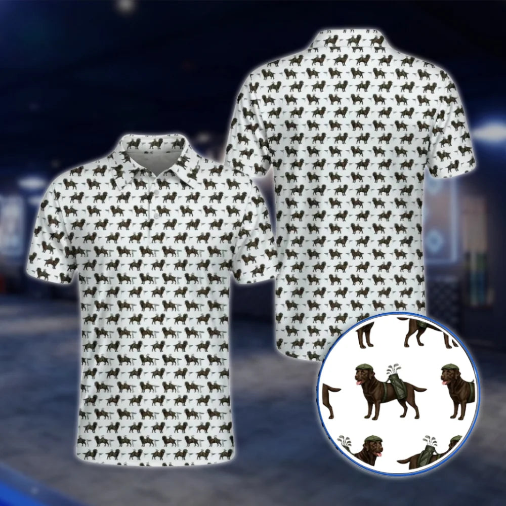 Chocolate Labrador Dog Golf Polo Shirt, Labrador Golf Shirt For Dog Lover GOF0040
