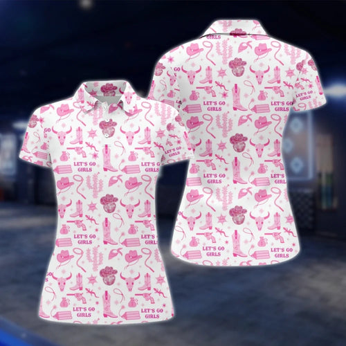 Let's Go Girls Women's Cowgirl Golf Polo Shirt, Western Golf Shirts For Ladies GOF0063