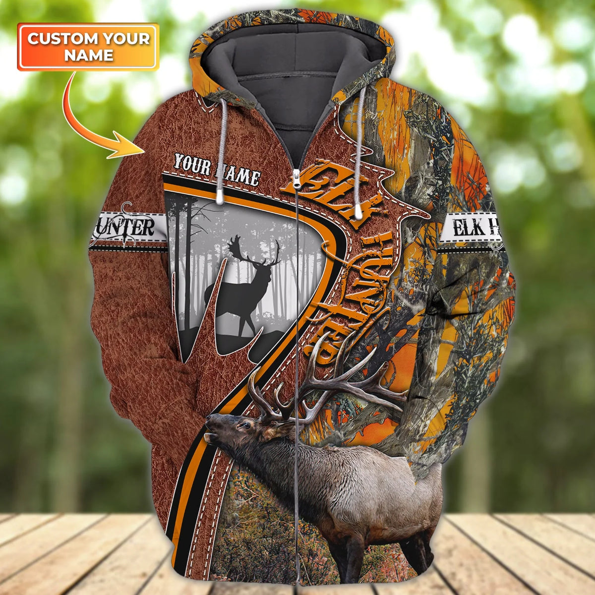 ELK Hunting - Personalized Name 3D Zipper hoodie 15 - HN95 HNT0082